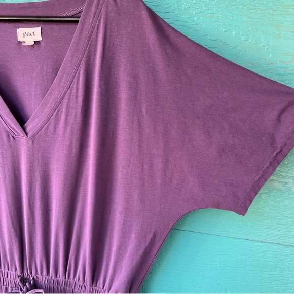 Pact Organic Cotton Revive Deep V Jumpsuit Currant Purple SIZE XL EUC - Picture 6 of 11